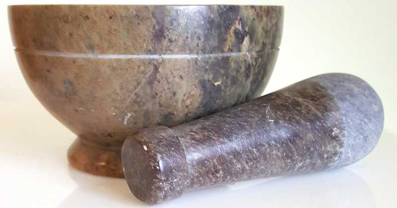 (image for) 4" Natural mortar and pestle set